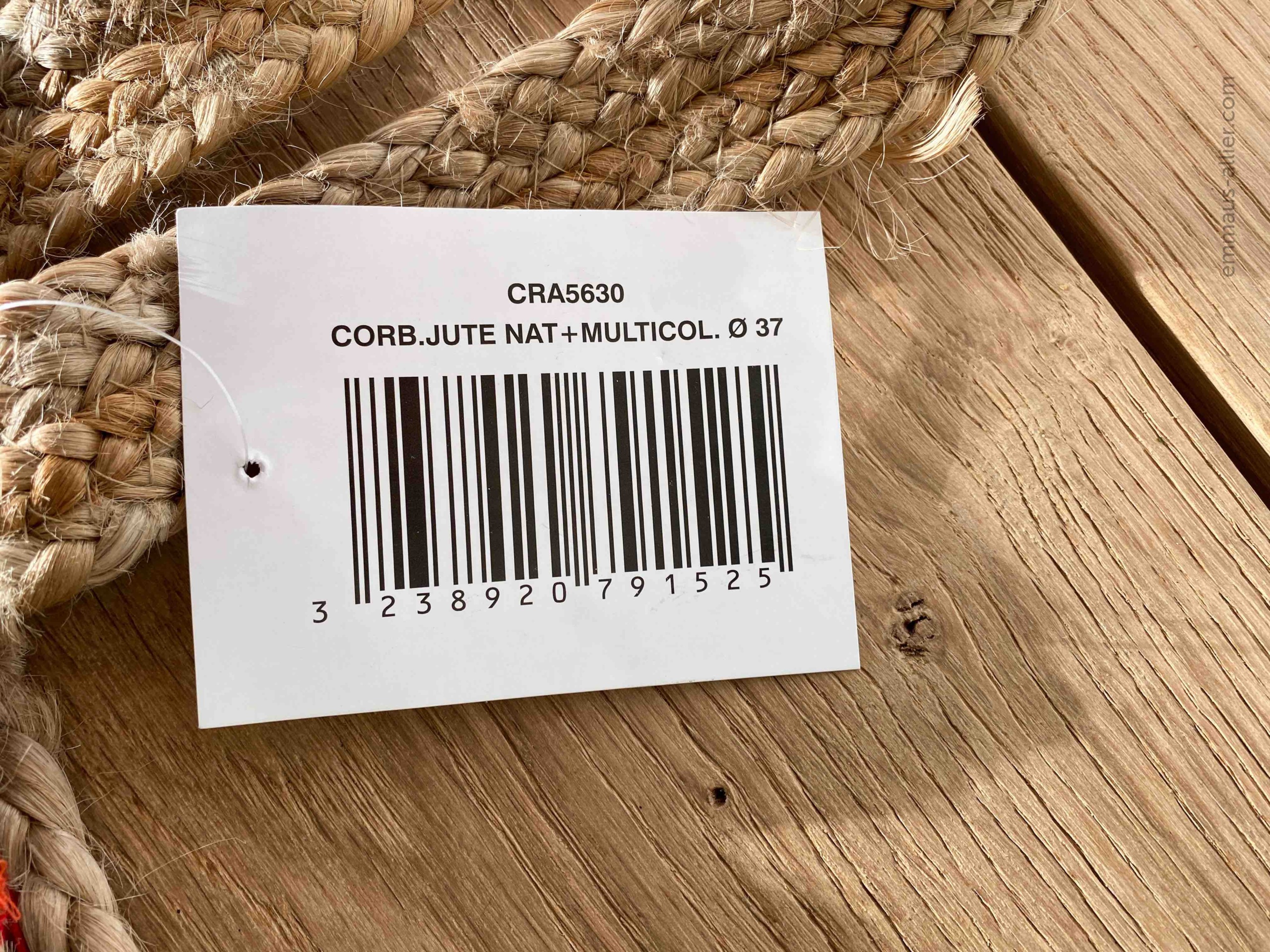 Panier en osier et tissu - Label Emmaüs