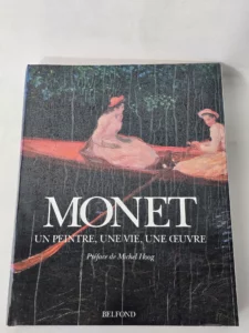Couverture du livre Monet présentant une illustration impressionniste et le titre “Un peintre, une vie, une œuvre”.
