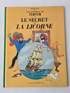 Couverture Tintin Le Secret de la Licorne Hergé édition Casterman juin 1982 avec navire et pirate