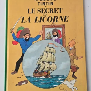 Couverture Tintin Le Secret de la Licorne Hergé édition Casterman juin 1982 avec navire et pirate