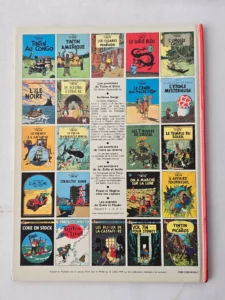 Quatrième de couverture Tintin L Ile Noire Casterman 1981 ISBN 2203001062 dos rouge