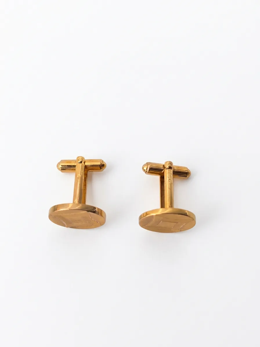 boutons de manchette Difor plaqué or avec boîte – Image 2