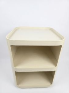 Module de rangement Kartell vintage à deux niveaux en plastique moulé, design italien