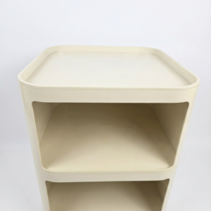 Module de rangement Kartell vintage à deux niveaux en plastique moulé, design italien