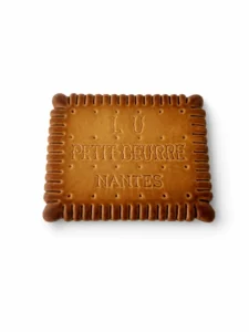 Dessous de plat vintage en forme de biscuit LU Petit-Beurre, fabriqué en France, objet décoratif en céramique
