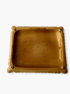 Dessous de plat vintage en forme de biscuit LU Petit-Beurre, fabriqué en France, objet décoratif en céramique