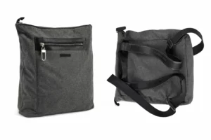 Sac à dos Cerruti 1881 gris anthracite Made in Italy, vue de face et de dos