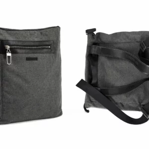 Sac à dos Cerruti 1881 gris anthracite Made in Italy, vue de face et de dos
