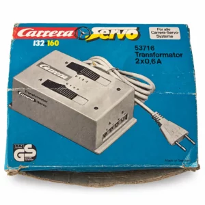 Boîte d'origine du transformateur Carrera Servo 53716 pour circuits automobiles miniatures Servo 132 et Servo 160.